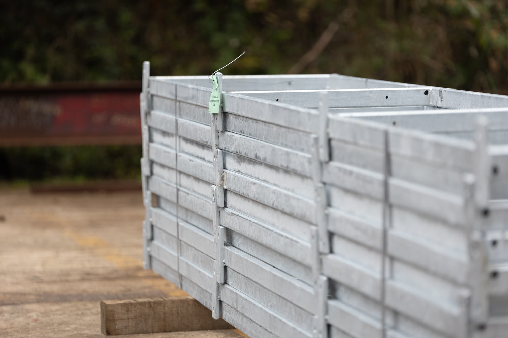 Galvanised panels, ready for delivery